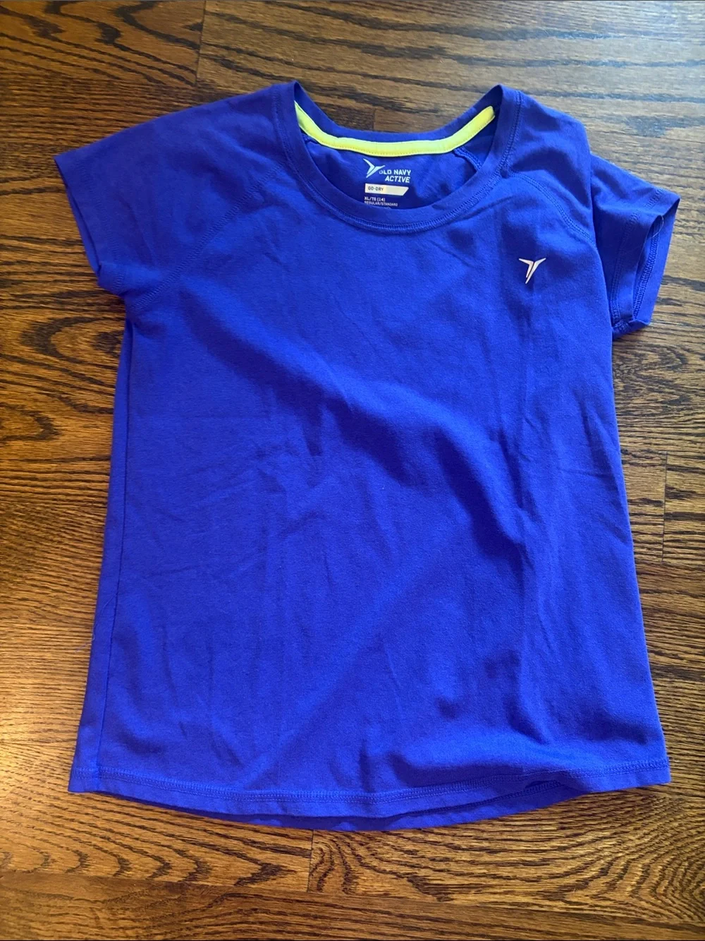 Old Navy Royal Blue Active Short Sleeve Tee with Yellow Trim